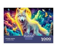 Fox Fantasy 1000 Piece Eco-friendly Cardboard Wolf in Aurora Custom Jigsaw Puzzle Adult Jigsaws Fun And Challenging Family Game Gifts for Relaxation 52x38cm/1000pcs