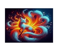 Fox Fire Tail 1000pcs Mini Puzzle For Adults Challenging | 38x26cm Cardboard Living Room Decor Durable Structure Friend Gift Anxiety Relief