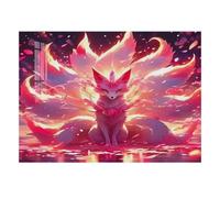 Fox Flame Petals 1000pcs Mini Puzzle For Adults Relaxing | 38x26cm Cardboard Home Decor Smooth Surface Birthday Gift Stress Relief