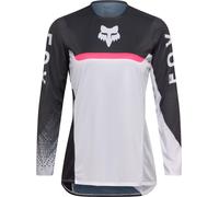 FOX Flexair Fracture Ladies Motocross Jersey, black-white-pink, size L for Women