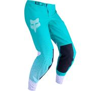 FOX Flexair Fracture Ladies Motocross Pants, white/turquoise/black, size 14