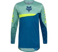 FOX Flexair Fracture Motocross Jersey, black-turquoise-yellow, size XL for Men
