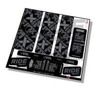 Fox Float-X Factory 2021 Shock Decals- Stealth Black and Grey - Licensed by Fox