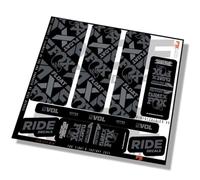 Fox Float-X Factory 2021 Shock Decals- Stealth Black and Grey - Licensed by Fox Matte