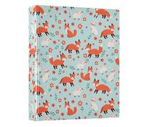 Fox Floral 3 Ring Binder 1.5 Inch Round Ring Binder View Binder Holds 200 Documents for Home School Office Use