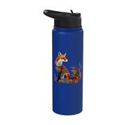 Fox Floral Cottagecore Fairycore Aesthetic Artistic Cute Stainless Steel Insulated Water Bottle