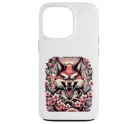 Fox Flower Pattern Floral Animal Aggro Fable Teeth Case for iPhone 13 Pro