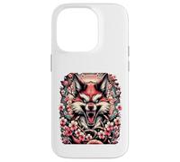 Fox Flower Pattern Floral Animal Aggro Fable Teeth Case for iPhone 14 Pro