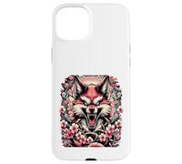Fox Flower Pattern Floral Animal Aggro Fable Teeth Case for iPhone 15 Plus