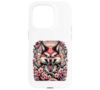 Fox Flower Pattern Floral Animal Aggro Fable Teeth Case for iPhone 15 Pro