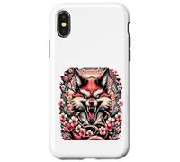 Fox Flower Pattern Floral Animal Aggro Fable Teeth Case for iPhone X/XS
