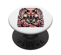 Fox Flower Pattern Floral Animal Aggro Fable Teeth PopSockets Adhesive PopGrip