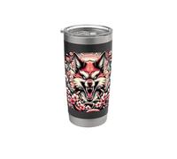 Fox Flower Pattern Floral Animal Aggro Fable Teeth Stainless Steel Insulated Tumbler