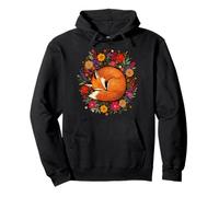 Fox Flower Wreath Wild Animal Woodland Wilderness Pullover Hoodie