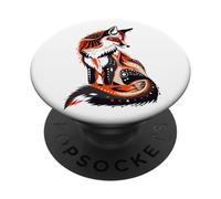 Fox Folk Art Ornamental Tribal Motifs PopSockets Adhesive PopGrip