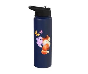 Fox, Foxes, Foxy, Forest Animal, Family, Red Fox, Cute Stainless Steel Insulated Water Bottle