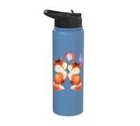 Fox, Foxes, Foxy, Forest Animals, Family, Cute Stainless Steel Insulated Water Bottle