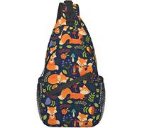 Fox Foxes Sling Backpack,Casual Crossbody Shoulder Backpack Sling Bag Chest Daypack for Men Women Sport Hiking Gym
