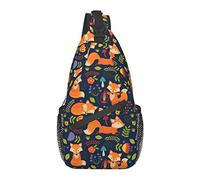 Fox Foxes Sling Bag Crossbody Backpack for Men Women, Durable Adjustable Gym Sport Travel Hiking Cycling Walking Daypack