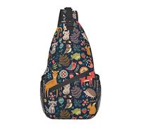 Fox Foxes Sling Bag Crossbody Backpack for Men Women, Durable Adjustable Gym Sport Travel Hiking Cycling Walking Daypack