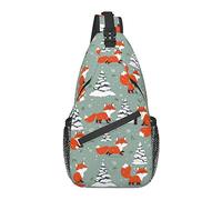 Fox Foxes Sling Bag Crossbody Backpack for Men Women, Durable Adjustable Gym Sport Travel Hiking Cycling Walking Daypack