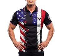 fox & fury World Heritage Nations Collared Soccer Jersey - USA Split Polo Collar Flag Shirt 2026 - Fans Cup Men Women Unisex, Polo - Us/Usa, XL