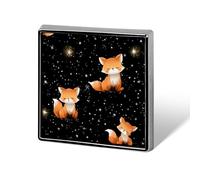 Fox Galaxy Brooch Pins for Men Women Square Badge Collar Lapel Pins for Dress Jacket Accessories
