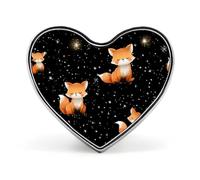 Fox Galaxy Brooch Pins Heart Badge Collar Lapel Pins Dress Backpack Accessories