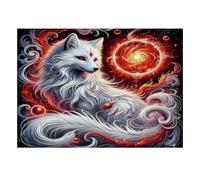 Fox Galaxy Flame 1000pcs Mini Puzzle For Adults Challenging | 52x38cm Cardboard Home Decor Smooth Surface Birthday Gift Mind Relaxation