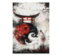Fox Gate Symbol Jigsaw Puzzle, 1000 Pcs Indoor Adult Game | 70x50cm Cardboard, Brain Workout, Tight Puzzle Fit, Art Admirers, Mood Calming
