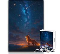Fox Gazing at The Night Sky 1000 Pieces Puzzles for Adults Interactive Educational Skill Game Great Meaningful Gift Idea Size 38x26cm