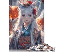 Fox Geisha Wooden Jigsaw Puzzles 500 Pieces for Adults Fun Stress Relief Toy Intellectual Game Home Decoration Education Game Premium & Durable 500pcs (52x38cm)