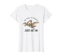 Fox Get in No Time to Explain Dinosaur Meme Value Graphic T-Shirt, Women, White, M