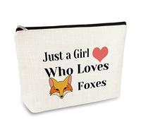 Fox Gift for Girl Women Fox Cosmetic Bag Fox Lover Gifts Makeup Bag Animal Lover Gift Fox Themed Gift Travel Toiletry Bag Best Friend Daughter Birthday Gift Christmas Graduation Gift for Fox Lover