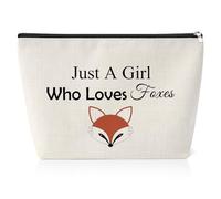 Fox Gift for Girl Women Friend Fox Cosmetic Bag Fox Animal Lover Gift Fox Themed Gift for Daughter Travel Toiletry Bag Birthday Christmas Graduation Gifts for Foxes Owners Foxes Fans Gift