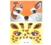 Fox Giraffe Face Sticker Glittery Forest Animals Stage Makeup Face Sparkling Party Face Sticker 2PCS