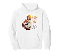 穏やか Fox Girl Hug Cozy Japanese Aesthetic Pullover Hoodie