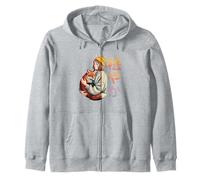穏やか Fox Girl Hug Cozy Japanese Aesthetic Zip Hoodie