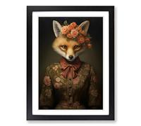 Fox Gothic Framed Print | A2 Black Framed Wall Art | Ready to Hang | Modern Animal Picture | Living Room Bedroom Lounge Office