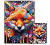 Fox Graffiti 1000 Pieces Puzzle Gifts Jigsaw Puzzles for Adults Family Activity, DIY Home Decor, 26X38CM/10.23x14.96inch