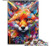 Fox Graffiti Jigsaw Puzzles 1000 Pieces for Adults Puzzles for Adults Family Activity, DIY Home Decor, 26x38cm