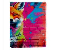 Fox Graffiti Pattern PU Leather Book Cover - Waterproof Protective Case for Books, Soft Flexible Sleeve with Anti-Scratch Design, Universal Fit for Novels Textbooks Journals