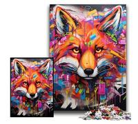 Fox Graffiti Puzzles for 1000 Piece cardboard Puzzles Perfect for Family Fun, Party Games, Birthday Party Favors Size 26x38cm