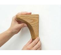 Fox & Grain 4" Wooden Shelf Brackets, Natural Rustic Wall Mounted Corbel Supports for DIY Floating Shelves, Heavy Duty L Shape Rack for Kitchen, Countertop, Cabinet, Book Shelf, Unfinished Paintable