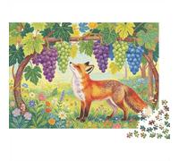 Fox Grape Fable Puzzle for Adults 1000Pc Recyclable Paper Lush Vineyard Jigsaw Puzzle Parent Child Game Props Developing Boy & Girl‘s Intelligence Toy 38x26cm/1000pcs