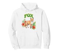 Fox Groovy Floral Fox Watercolor Boho Fox Pullover Hoodie