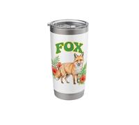 Fox Groovy Floral Fox Watercolor Boho Fox Stainless Steel Insulated Tumbler