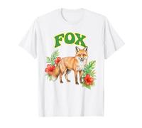 Fox Groovy Floral Fox Watercolor Boho Fox T-Shirt