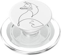 Fox Hand Drawn One Line Art Drawing Drawing PopSockets PopGrip for MagSafe
