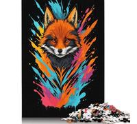 Fox Head Graffiti Style Puzzle 100 Percent Recycled Cardboard 100 Percent Recycled Cardboard Jigsaw Puzzle for Boy Or Girl Easter Gift 1000pcs (26x38cm)